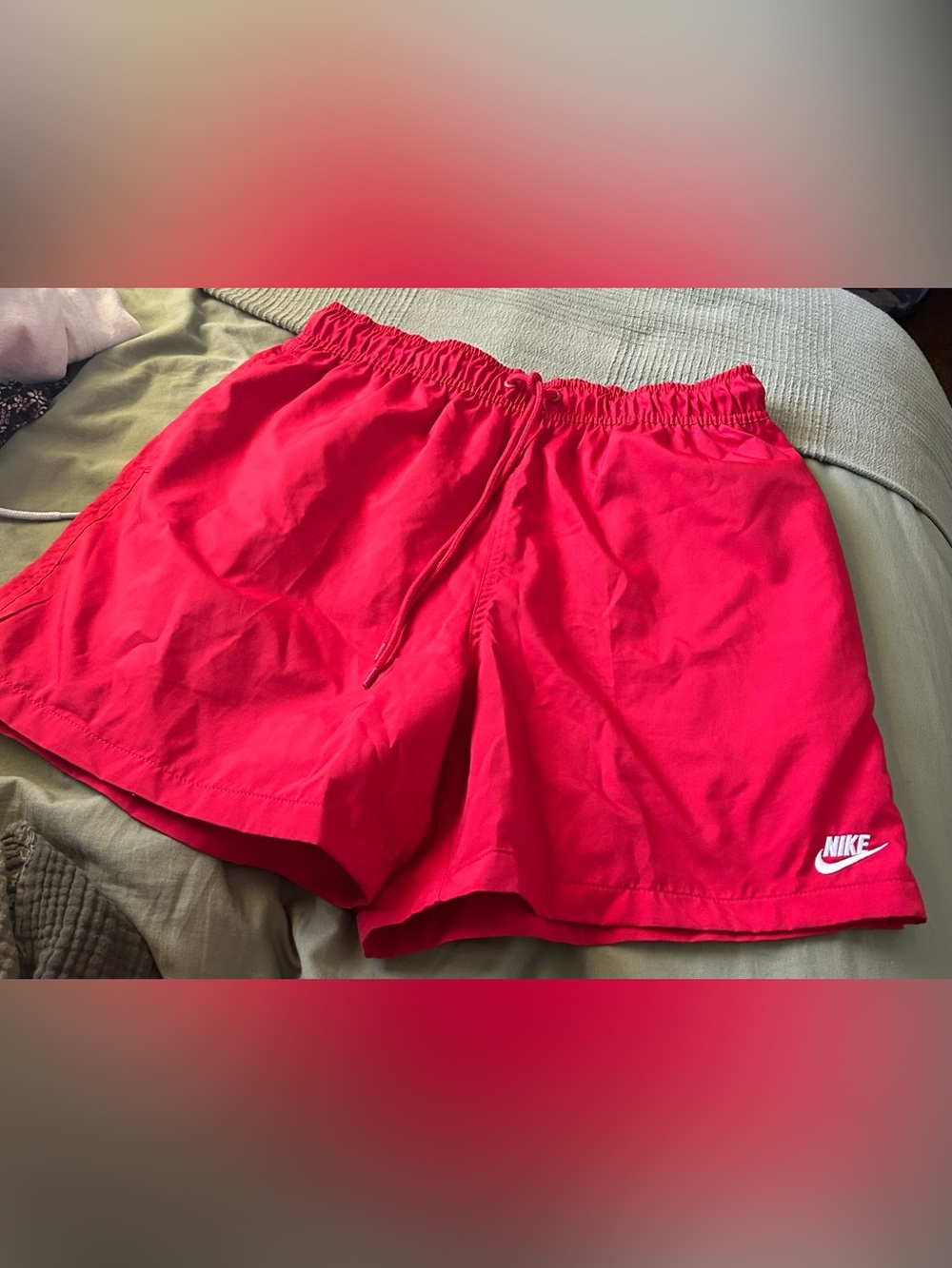 Nike men’s Red Elastic-Waist Shorts